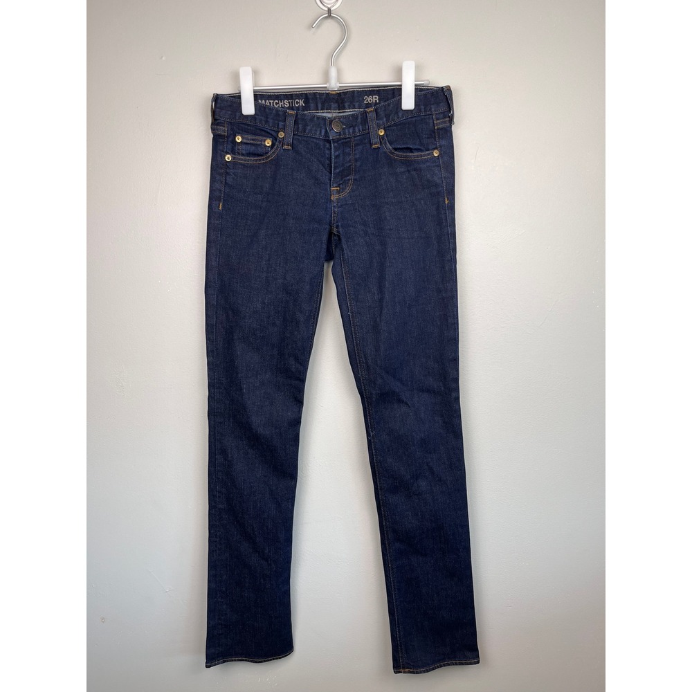 J.Crew Matchstick Straight Leg Jeans Dark Indigo Wash Size 26R Stretch Denim